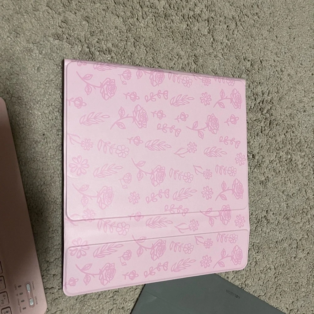 Pink Tablet Case and Keyboard Set